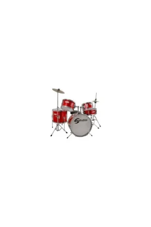 BATTERIA SOUNDSATION MODELLO JUNIOR COMPLETA DI PIATTI E SGABELLO COLORE RED Economico