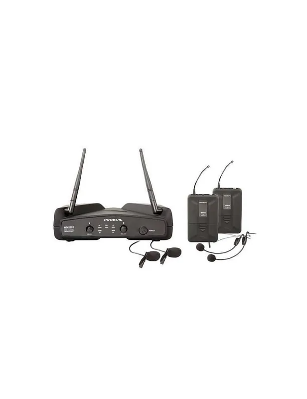 PROEL WM202DH RADIOMICROFONO HEADSET DOPPIO ARCHETTO E LAVALIER Ordina Subito