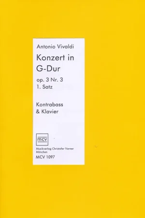 Bestseller Antonio Vivaldi, Konzert Op.3 Nr.3, 1.Satz für Bass und Klavier