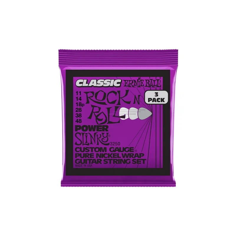 Scelto Dai Clienti ERNIE BALL 3250 PACK DA 3 POWER SLINKY CLASSIC ROCK N ROLL 11-48