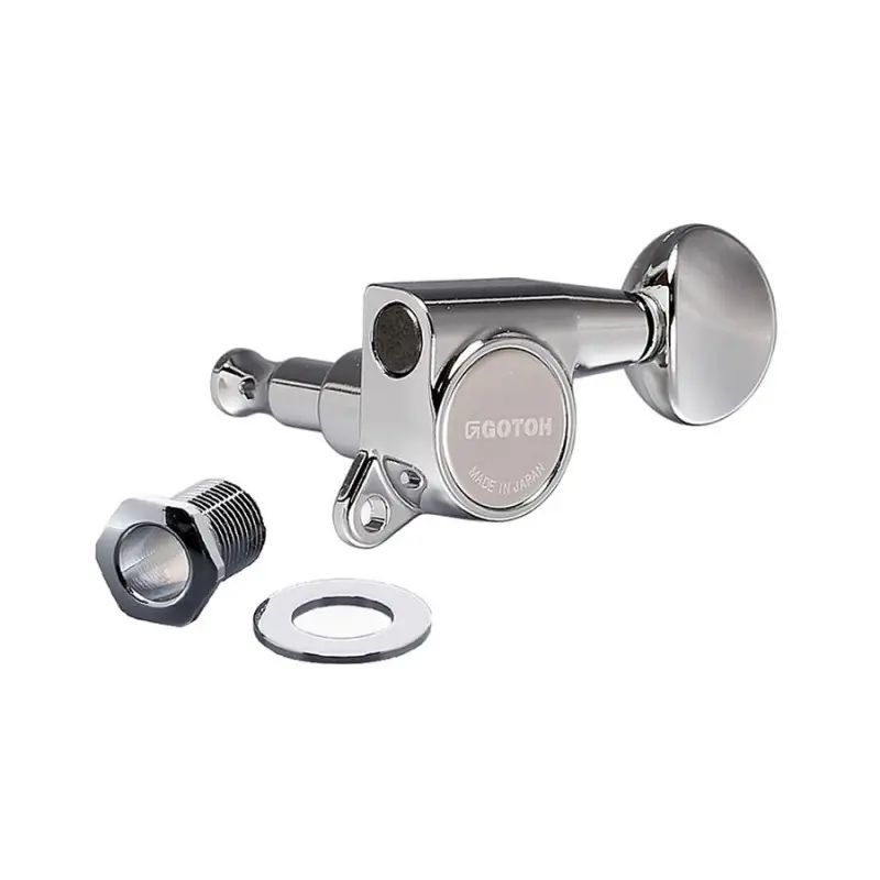 GOTOH Meccaniche per chitarra, 3x L+ 3x R, rapporto 1 16, bottone ovale cromato, cromato Non Perdere