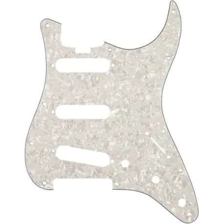 Fender® Elite Strat® Pickguard SSS White Moto 4-Pl Novità