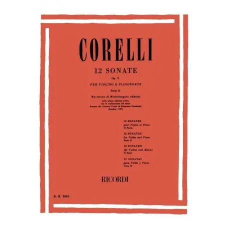 Prezzo Basso Corelli 12 sonate Op. V parte II