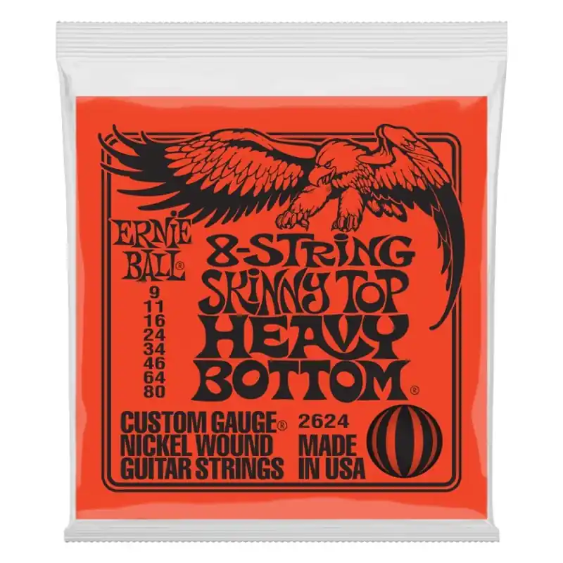 Esclusivo ERNIE BALL - 2624 NICKEL WOUND SKINNY TOP HEAVY BOTTOM SLINKY 9-80