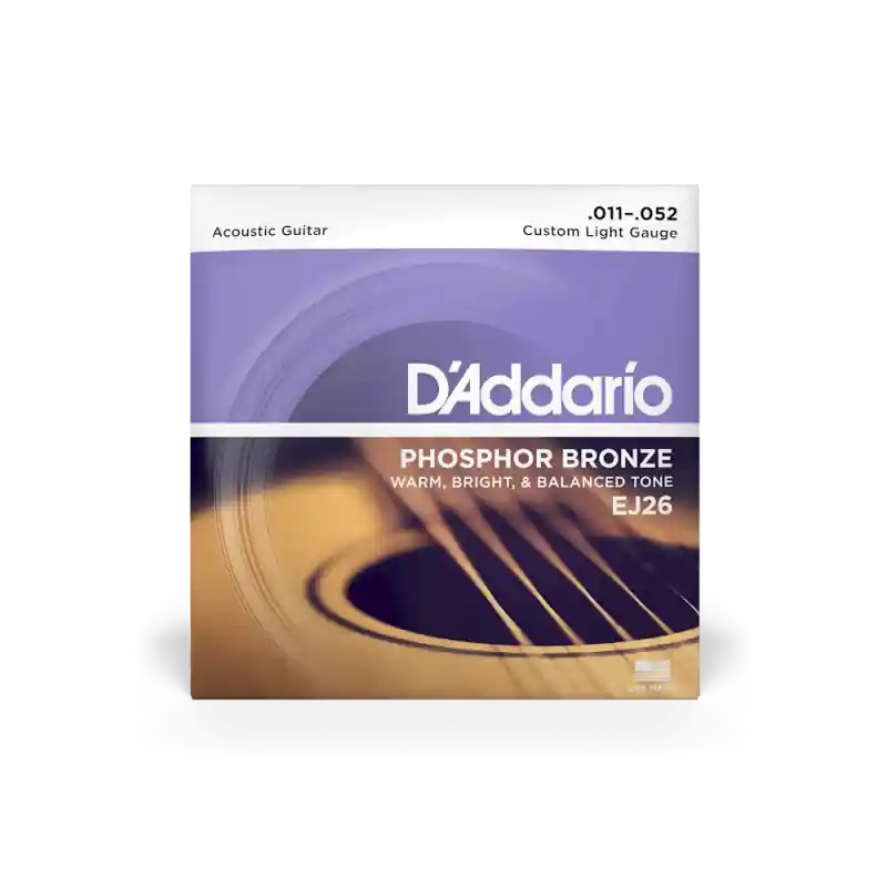 D‘ADDARIO EJ26 Phosphor Bronze Acoustic Guitar Strings, Custom Light, 11-52 Soddisfatti O Rimborsati