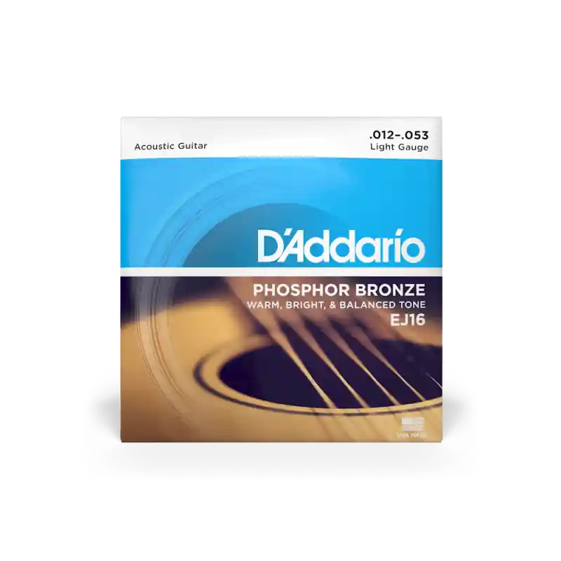 Offerta Speciale D‘ADDARIO EJ16 Phosphor Bronze Acoustic Guitar Strings, Light, 12-53