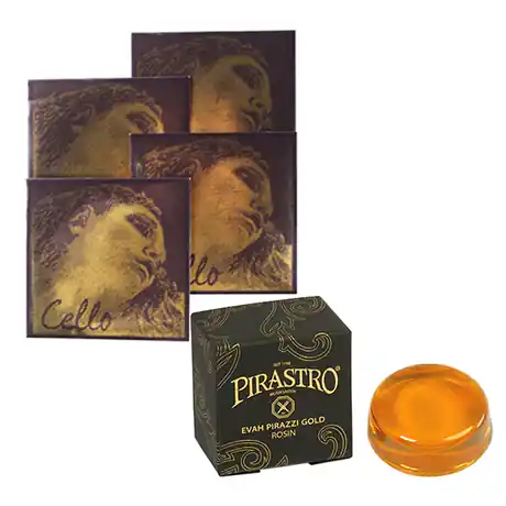 Compra Online EVAH PIRAZZI GOLD corde per violoncello SET + colofonia di Pirastro