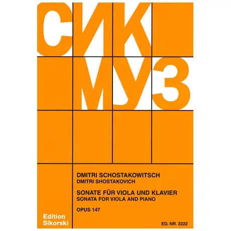 Schostakowitsch, D. Violasonate Op. 147 Offerta Del Giorno
