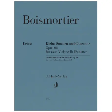 Boismortier, J. Kleine Sonaten und Chaconne op. 66 für zwei Violoncelli (Fagotte) Spedito Oggi