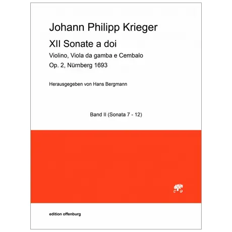 Krieger, J. P. XII Sonate a doi Op. 2 – Band II (Sonate 7-12) Promozione Esclusiva