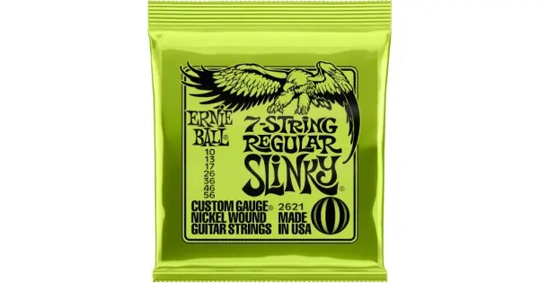 Offerta Speciale ERNIE BALL 2621 Nickel Wound Regular Slinky - MUTA CORDE NICKEL WOUND PER CHITARRA ELETTRICA 7 CORDE 010/056