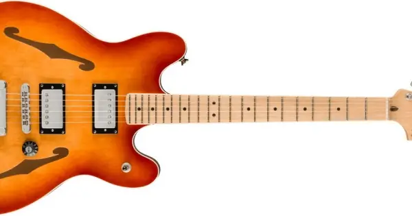 FENDER SQUIER Affinity Starcaster Deluxe MN SSB - CHITARRA SEMIACUSTICA SIENNA SUNBURST Soddisfatti O Rimborsati