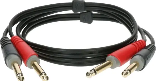 KLOTZ AT JJ0300 - CAVO STEREO SBILANCIATO 2 JACK 2 JACK 6,3MM (3 METRI) Professionale