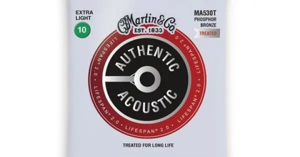 MARTIN MA530T Authentic Lifespan 2.0 Phosphor Bronze Extra Light - MUTA CORDE PER CHITARRA ACUSTICA EXTRA LIGHT 010/047 Sconto