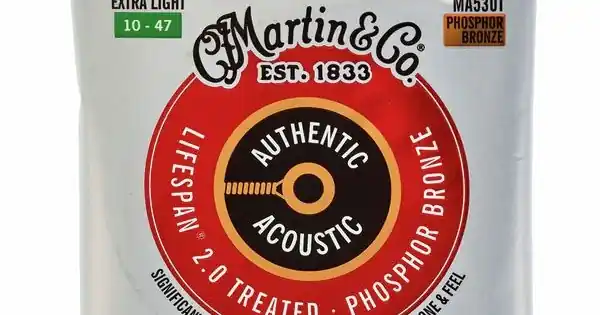 MARTIN MA530T Authentic Lifespan 2.0 Phosphor Bronze Extra Light - MUTA CORDE PER CHITARRA ACUSTICA EXTRA LIGHT 010/047 Prezzo Scontato
