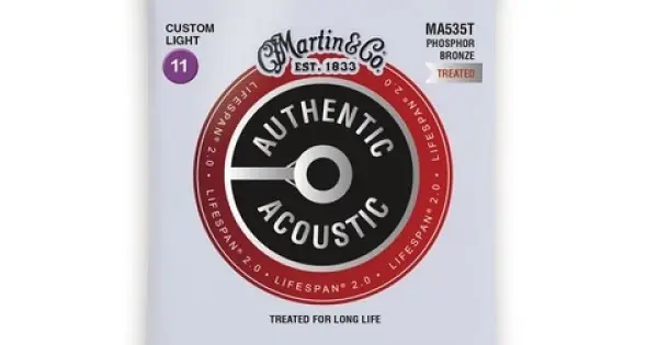MARTIN MA535T Authentic Lifespan 2.0 Custom Light Phosphor Bronze - MUTA CORDE PER CHITARRA ACUSTICA CUSTOM LIGHT 011/052 Prezzo Di Fabbrica