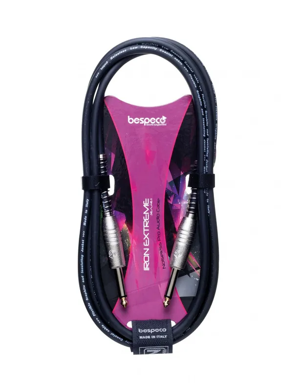 Bespeco IRO200P - Cavo per Strumenti JACK 6,3mm- JACK 6,3mm - mt. 2 Di Tendenza
