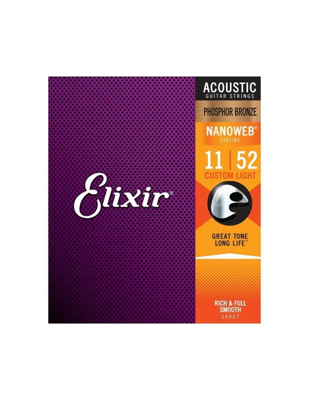 Vendita Finale ELIXIR 16027 Nanoweb Custom Light Acoustic 011-052 Phosphor Bronze - Muta per Chitarra Acustica