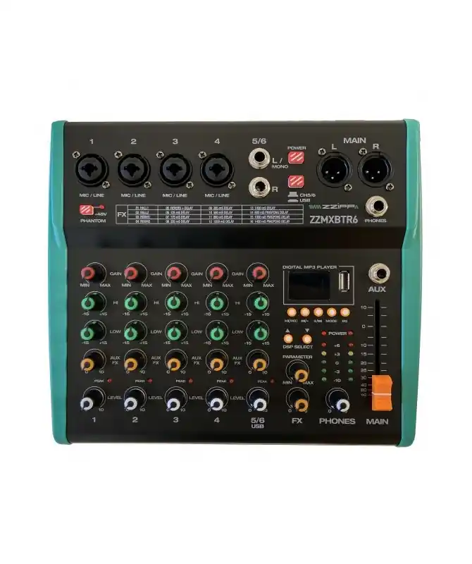 ZZIPP ZZMXBTR6, Mixer Audio con Lettore MP3, Bluetooth, Scheda audio Bestseller