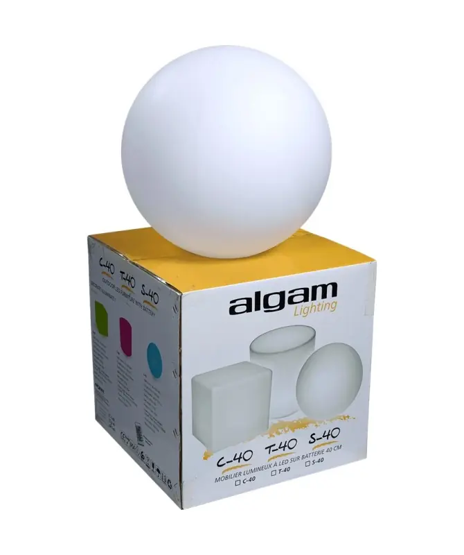 Ultime Pezzi ALGAM LIGHTING S40, Sfera Luminosa Colorata Diametro cm 40