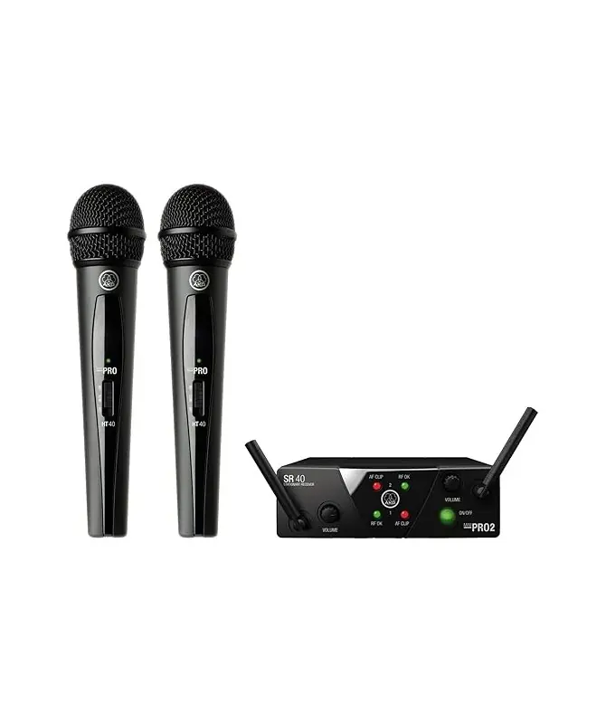 AKG WMS40 MINI DUAL VOCAL SET, Kit Doppio Palmare (gelato) US45A/C 660.700Mhz - 662.300 Mhz Popolare
