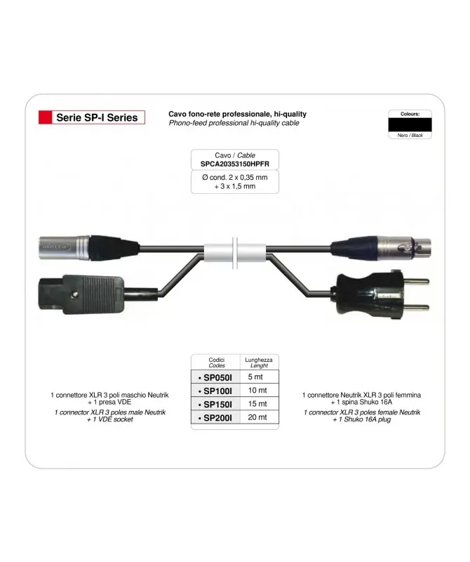 Più Venduto MD SP200, Cavo Phono Rete Mt. 20 con connettore su Richiesta del cliente