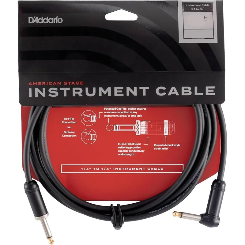 Cavo per strumenti D‘Addario American Stage 6 mt angolare Offerta Limitata