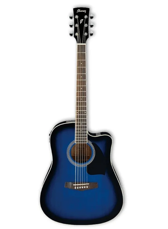 Chitarra acustica elettrificata Ibanez PF15ECE Blu Sunburst Di Tendenza